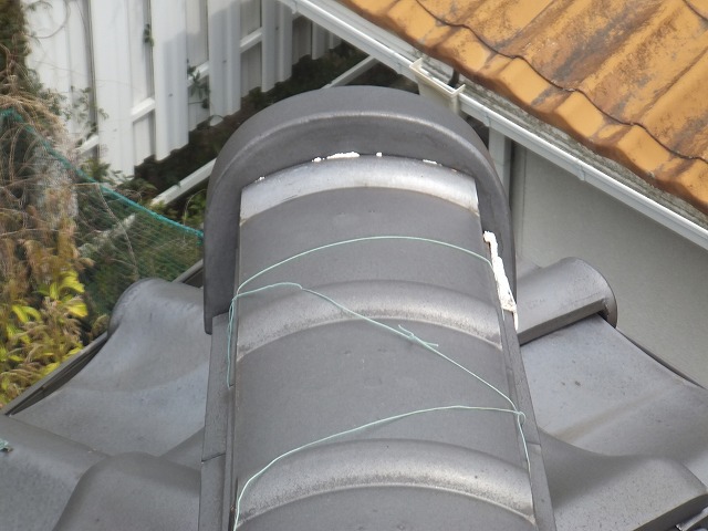 鬼巻き漆喰が剥がれた場所